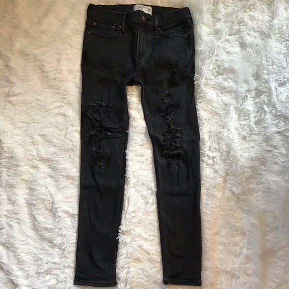 Abercrombie Kids Super Skinny Distressed Stretch Jeans 11/12 - Picture 1 of 3